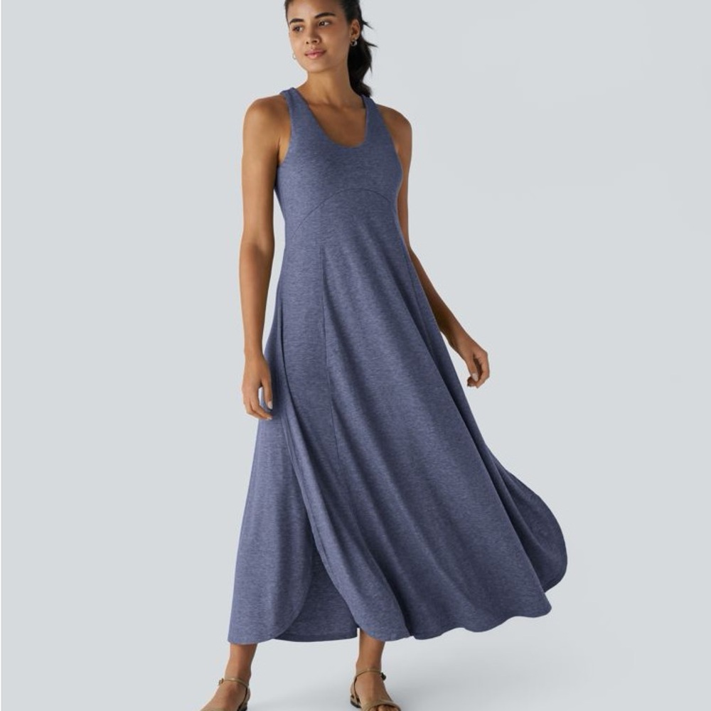 HALARA Heathered Slate Blue Maxi Tank Dress